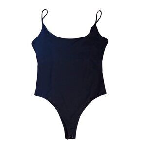Sybilla Black Bodysuit for Women - Size M with Adjustable Thin Straps